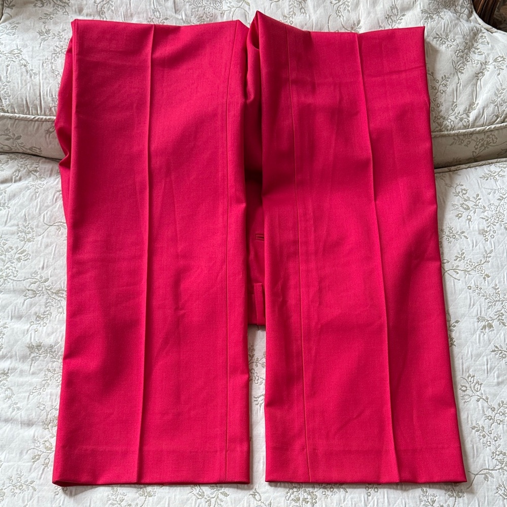 Argent Women's Red Straight Leg Wool Pants Size 8 - Picture 2 of 11